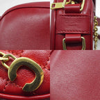Celine C Charm Shoulder Bag Red Gold Leather — view 6
