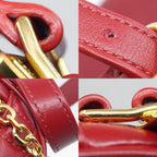 Celine C Charm Shoulder Bag Red Gold Leather — view 8