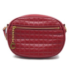 Celine C Charm Shoulder Bag Red Gold Leather — view 3