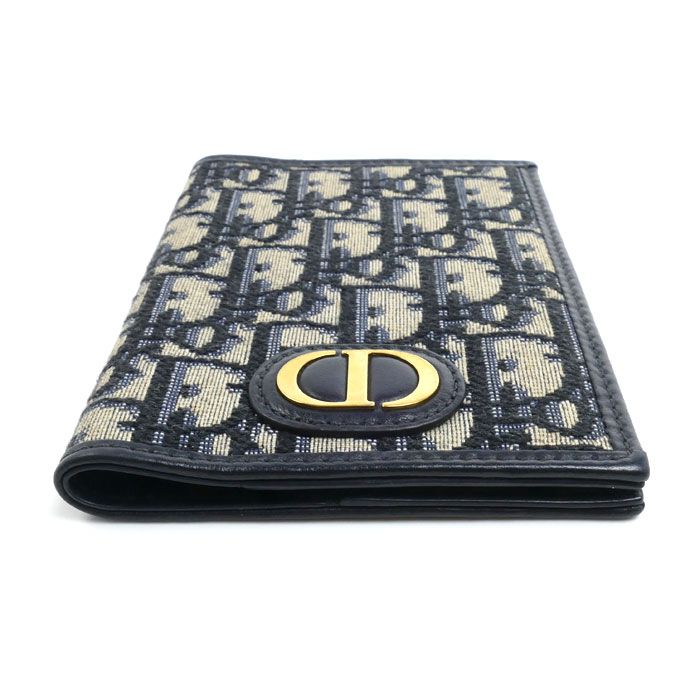 Dior 30 Montaigne Passport Case Beige Navy — view 4