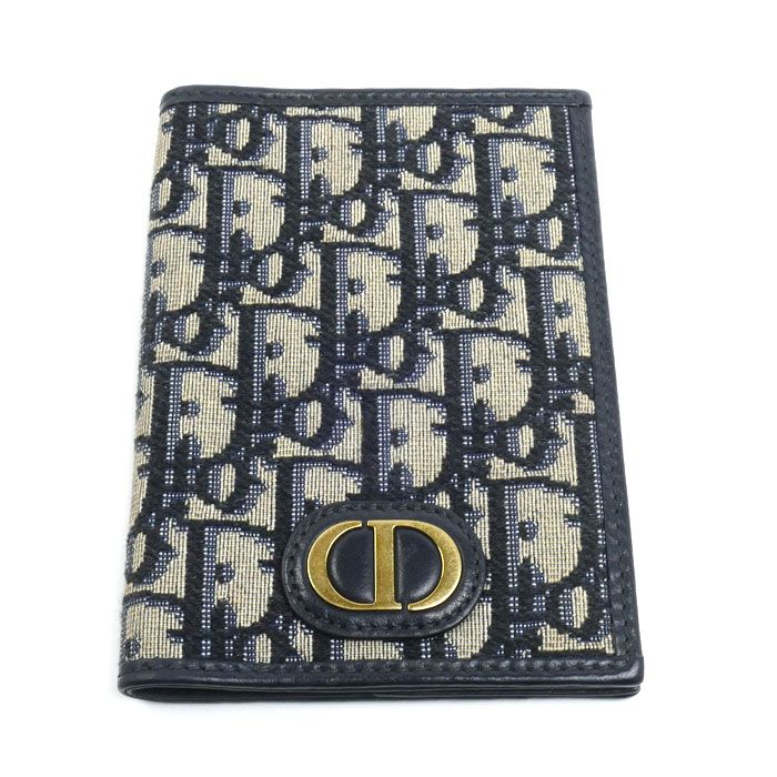Dior 30 Montaigne Passport Case Beige Navy