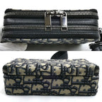Dior Oblique Jacquard Shoulder Bag Beige Navy — view 3