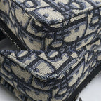 Dior Oblique Jacquard Shoulder Bag Beige Navy — view 6