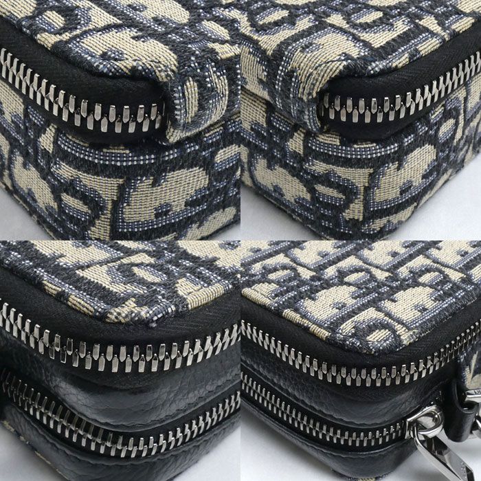 Dior Oblique Jacquard Shoulder Bag Beige Navy — view 5
