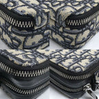 Dior Oblique Jacquard Shoulder Bag Beige Navy — view 5