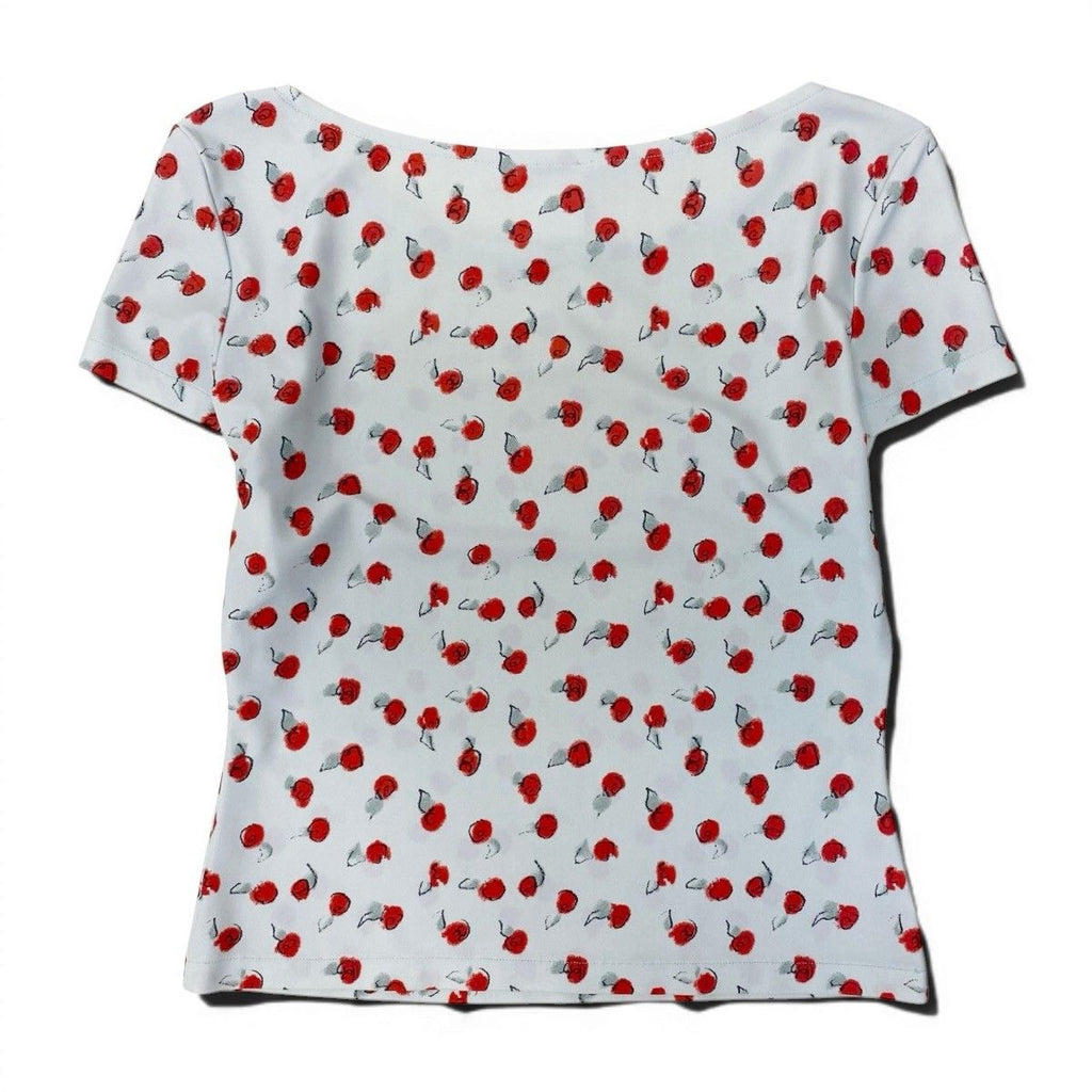 Chanel Cg9 Short Sleeve Top CC Logo Floral Motif 40 Light Blue — view 3