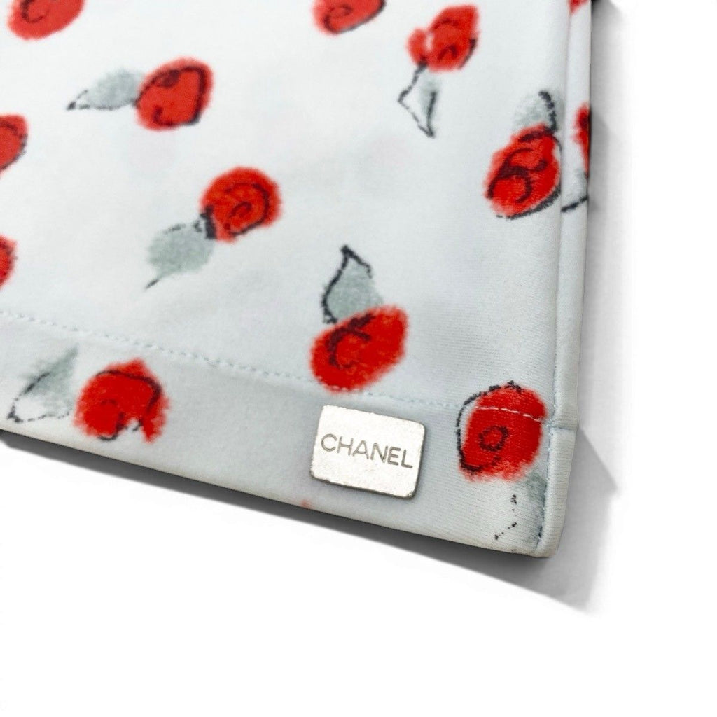 Chanel Cg9 Short Sleeve Top CC Logo Floral Motif 40 Light Blue — view 6