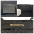 Gucci Sherry Line Black Silver Canvas Handbag Pouch — view 3