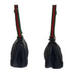 Gucci Sherry Line Black Silver Canvas Handbag Pouch — view 7