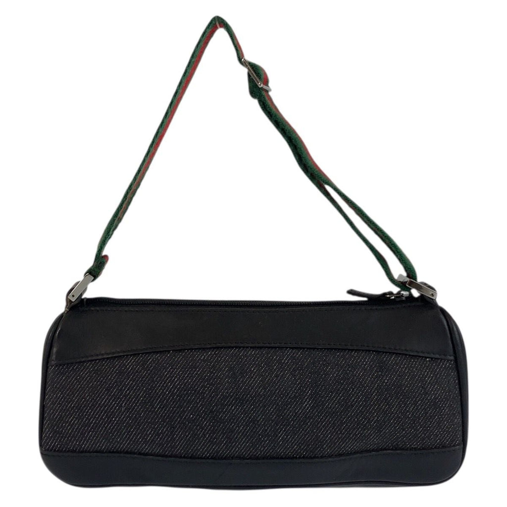 Gucci Sherry Line Black Silver Canvas Handbag Pouch — view 2