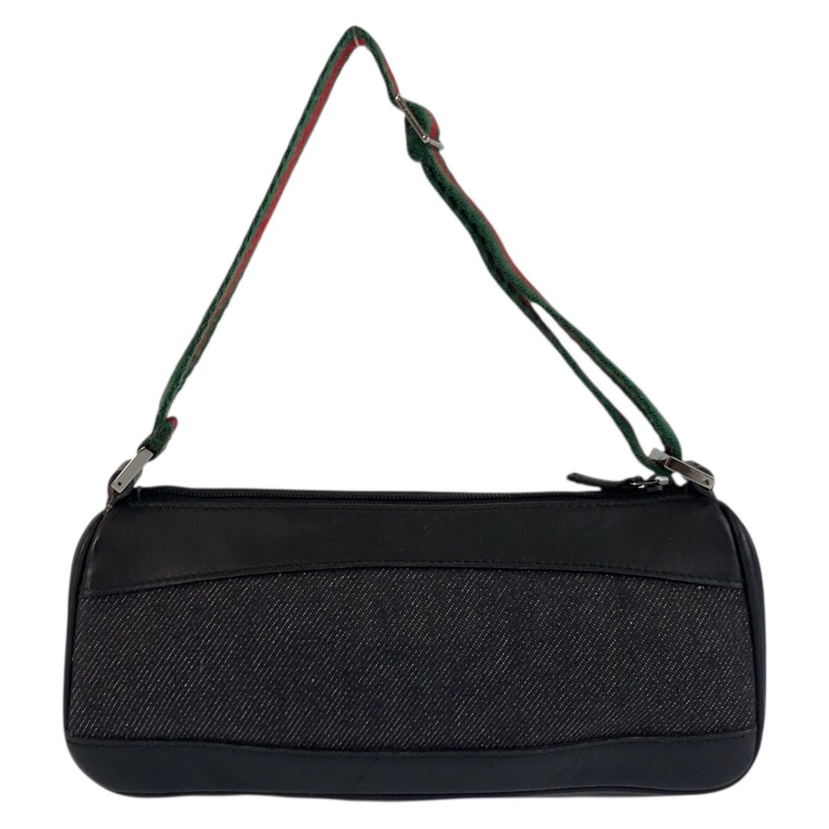 Gucci Sherry Line Black Silver Canvas Handbag Pouch — view 2