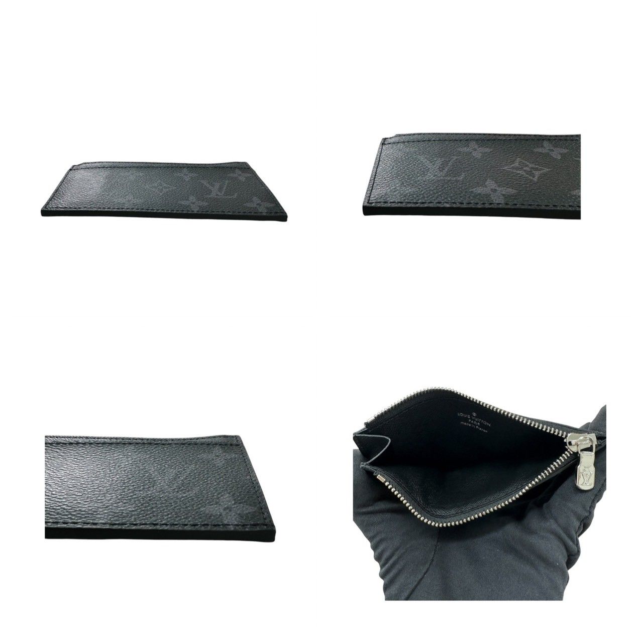 Louis Vuitton Monogram Eclipse Black Silver Coin Case — view 7