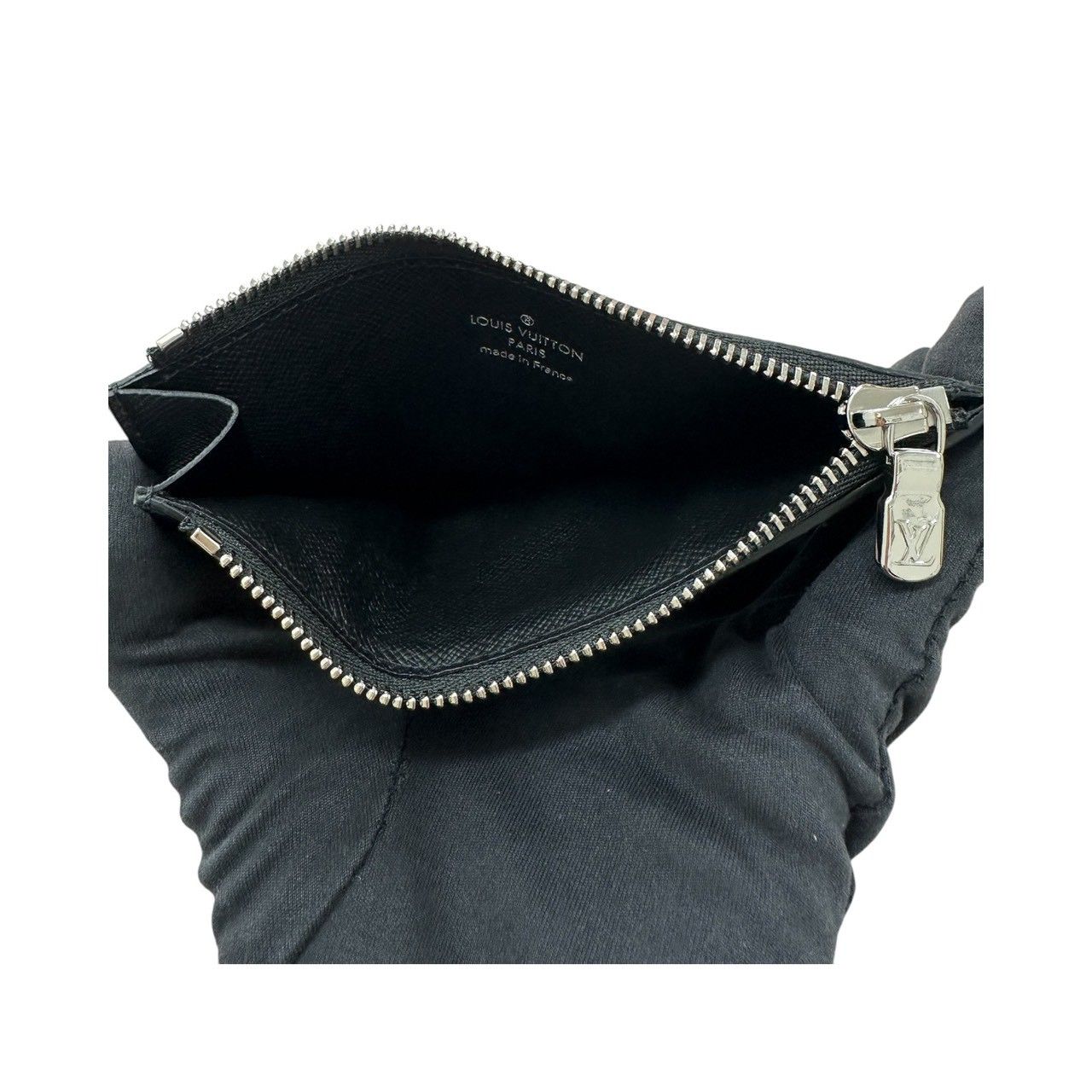 Louis Vuitton Monogram Eclipse Black Silver Coin Case — view 3