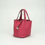 Hermes Picotin Lock PM 18 Tote Taurillon Clemence Rosetyrien Pink Silver — view 2