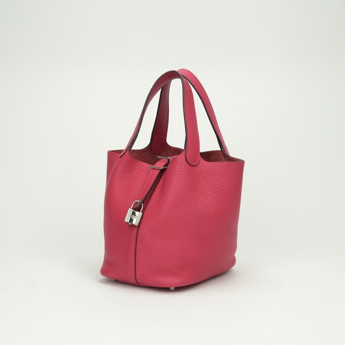 Hermes Picotin Lock PM 18 Tote Taurillon Clemence Rosetyrien Pink Silver — view 2