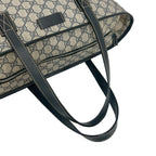 Gucci GG Supreme Logo Leather Tote Boston Bag Business Navy — view 4