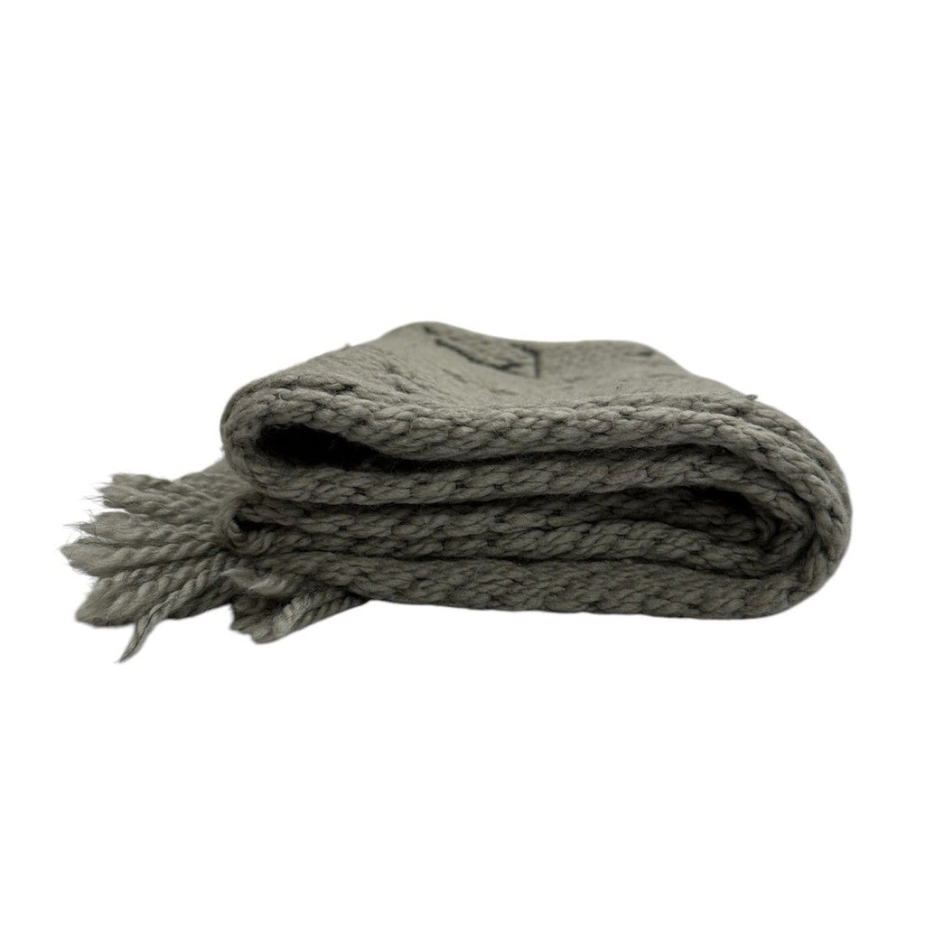 Louis Vuitton Monogram Echarpe Logo Mania Dark Gray Wool Silk Scarf — view 5