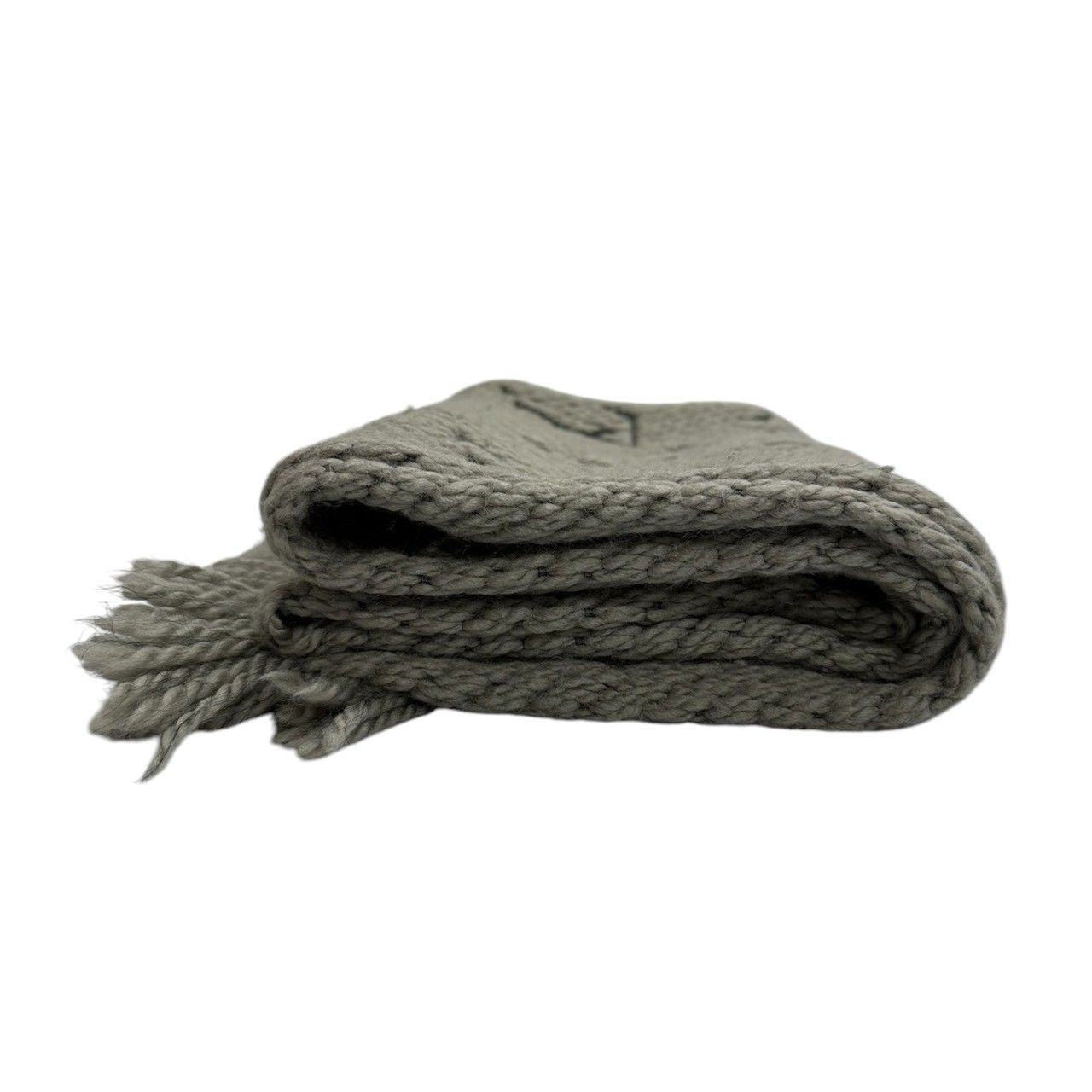 Louis Vuitton Monogram Echarpe Logo Mania Dark Gray Wool Silk Scarf — view 5