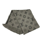 Louis Vuitton Monogram Echarpe Logo Mania Dark Gray Wool Silk Scarf — view 2