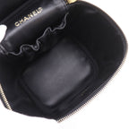 Chanel CC Logo Handbag Caviar Leather Black Vanity Bag — view 6