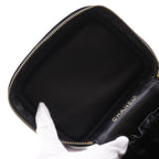 Chanel CC Logo Handbag Caviar Leather Black Vanity Bag — view 8