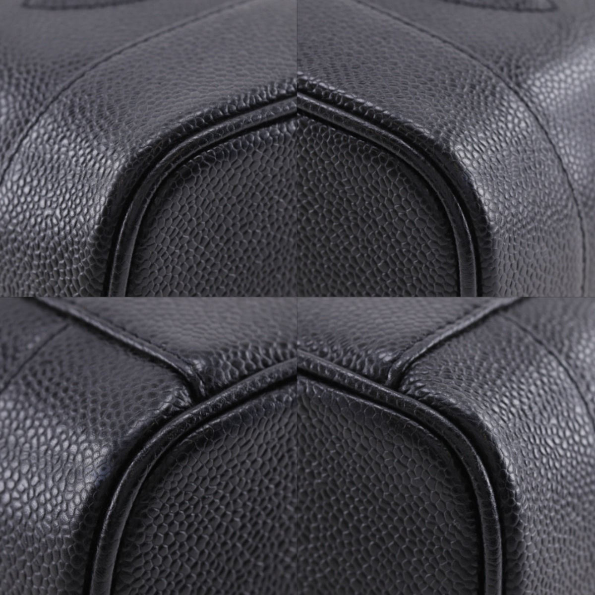 Chanel CC Logo Handbag Caviar Leather Black Vanity Bag — view 4