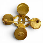 Chanel Vintage CC Logo Shell Brooch Gold — view 4
