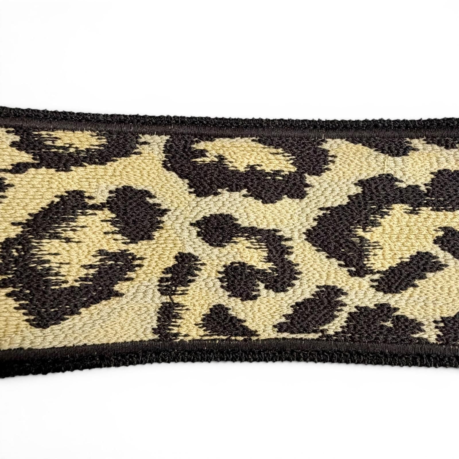 Dior Canvas Leather Logo Leopard Print Shoulder Strap Beige Brown Black — view 5