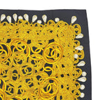 Chanel Vintage 100% Silk CC Logo Chain Pearl Large Scarf Black Gold — view 3