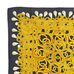 Chanel Vintage 100% Silk CC Logo Chain Pearl Large Scarf Black Gold — view 2