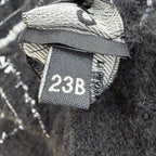Chanel Cashmere Silk Blend CC Logo Ribbon Plaid Fringe Large Shawl Black Scarf — view 8