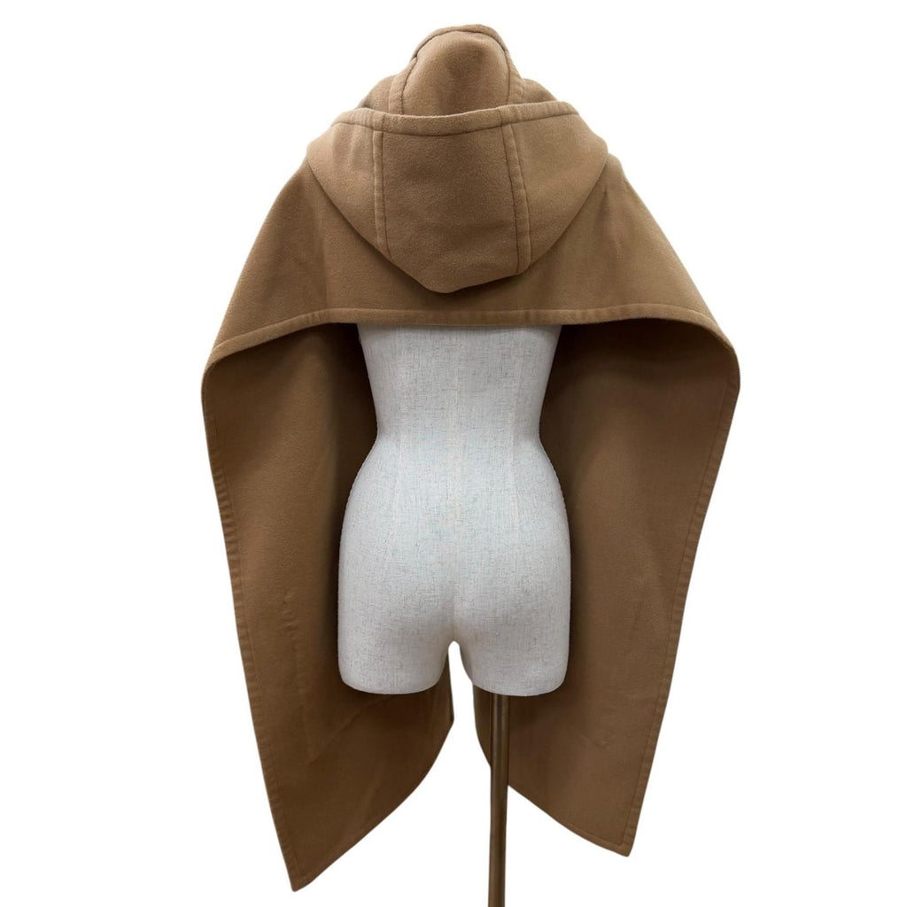 Fendi Cashmere Stefano Pilati FF Logo Buckle Mink Pocket Hooded Scarf Hoodie — view 4