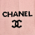 Chanel 24c Gator Cruise Collection CC Logo Rib Knit Leg Warmers Pink Sweater — view 3