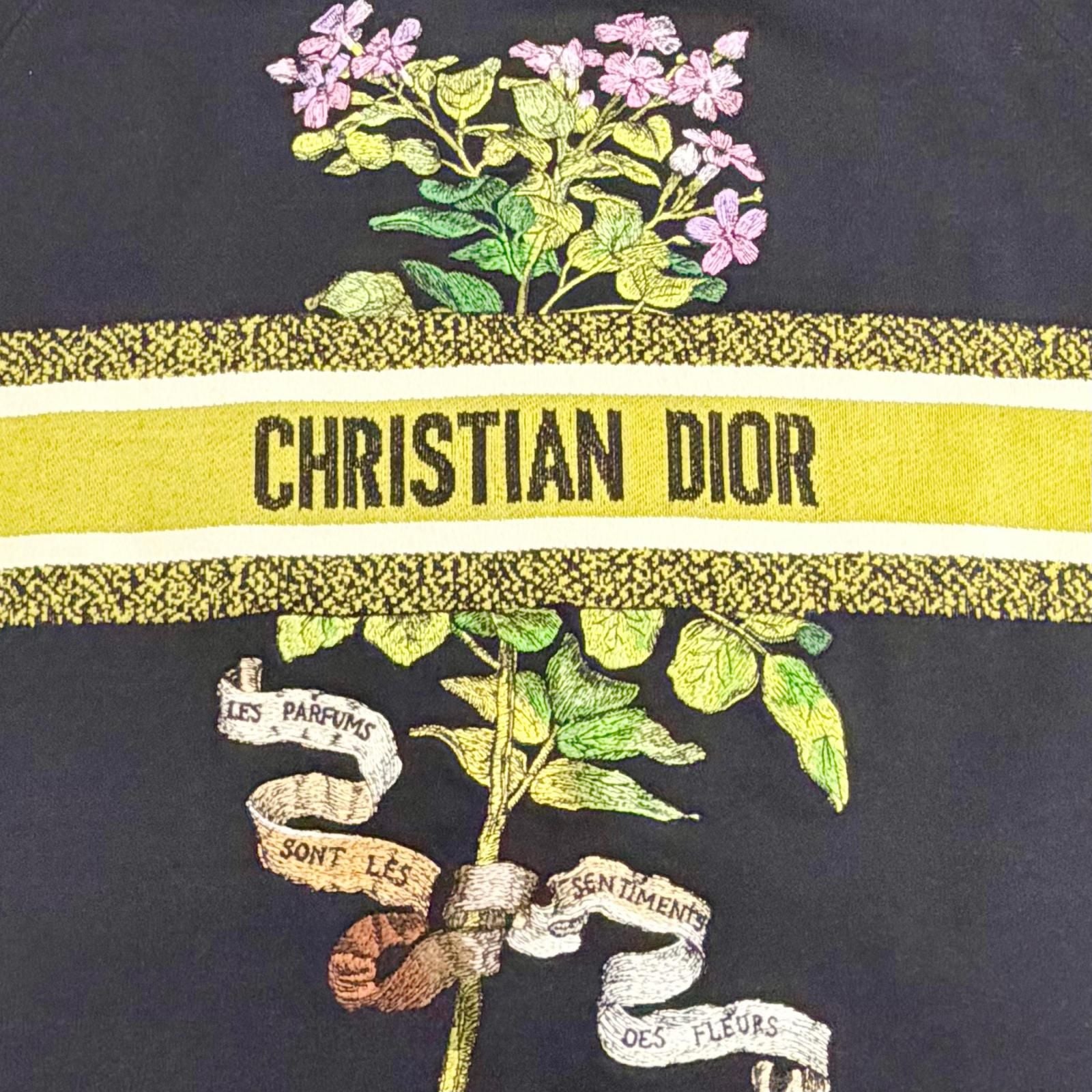 Dior Cotton 100% Flower Logo Embroidery Hoodie Black XS — view 5