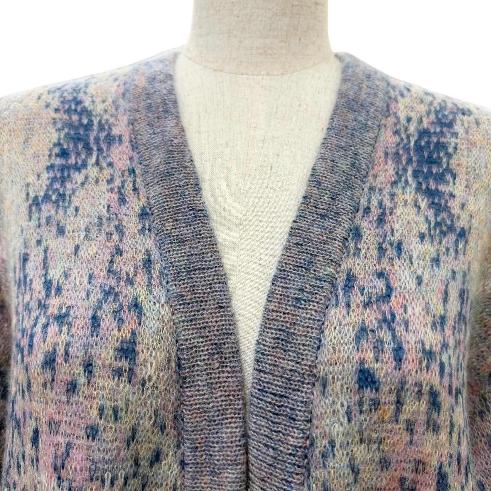 Chanel Mohair Coco Button Long Sleeve Knit Cardigan Multicolor 42 — view 2