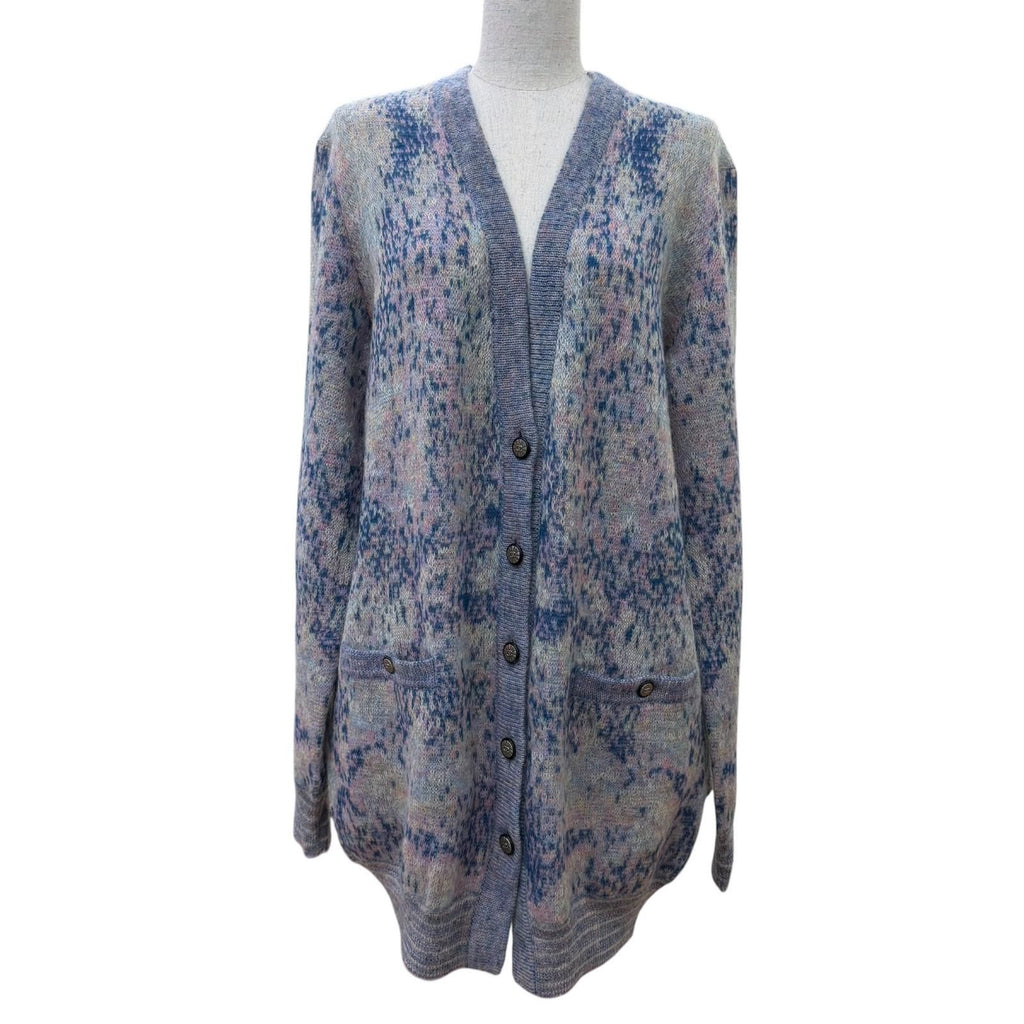 Chanel Mohair Coco Button Long Sleeve Knit Cardigan Multicolor 42