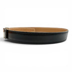 Hermes Vintage Leather Silver Martin Margiela Era Logo Belt Black Brown 65 — view 3