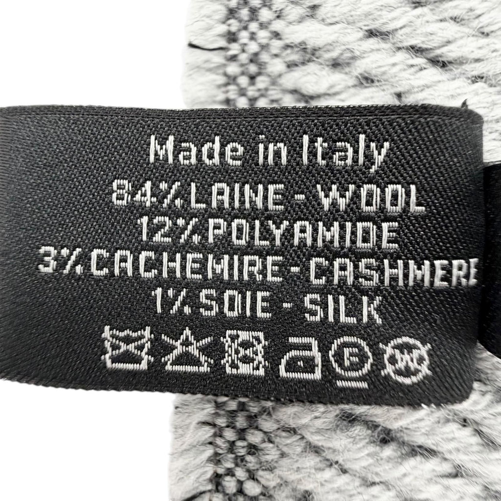 Chanel Wool Cashmere Blend CC Logo Scarf Shawl with Fringe Gray — view 8