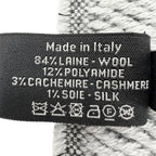 Chanel Wool Cashmere Blend CC Logo Scarf Shawl with Fringe Gray — view 8