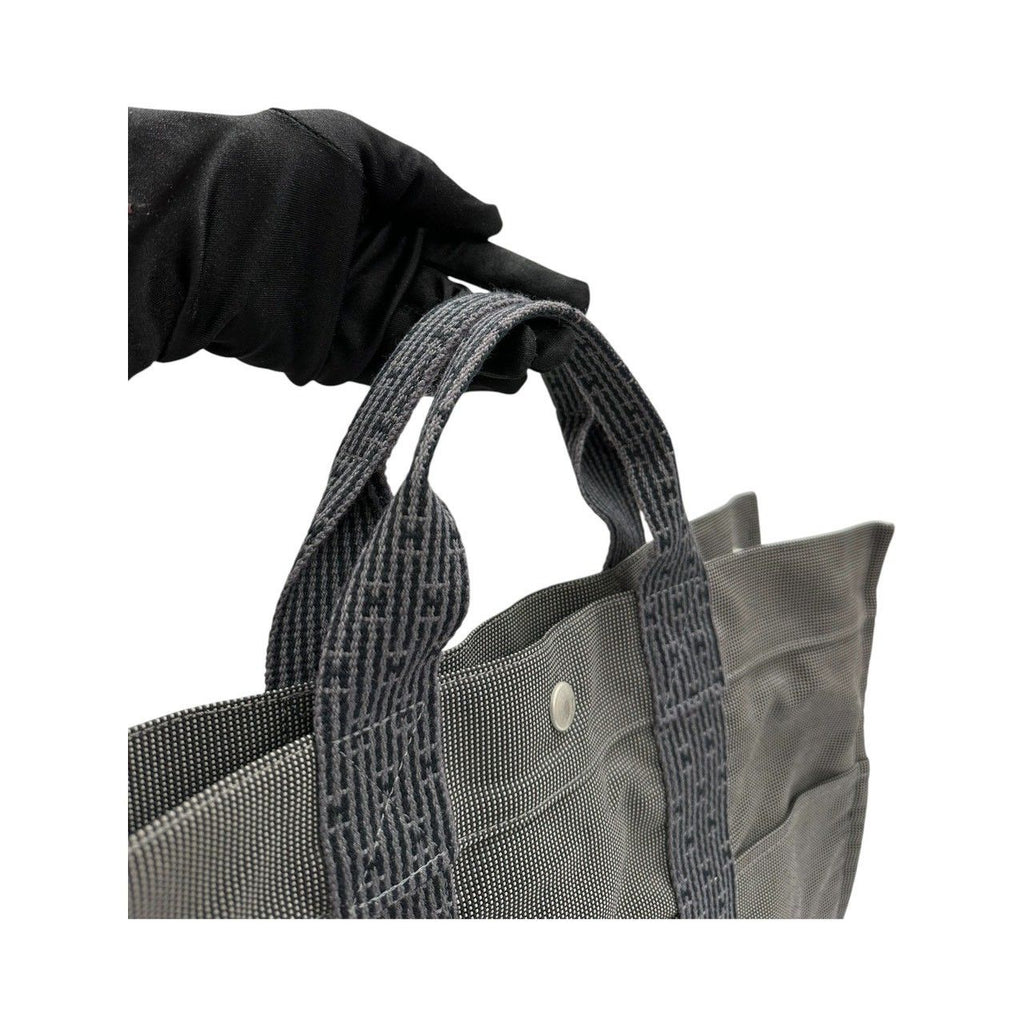 Hermes Her Line Gray Dark Canvas Handbag — view 4