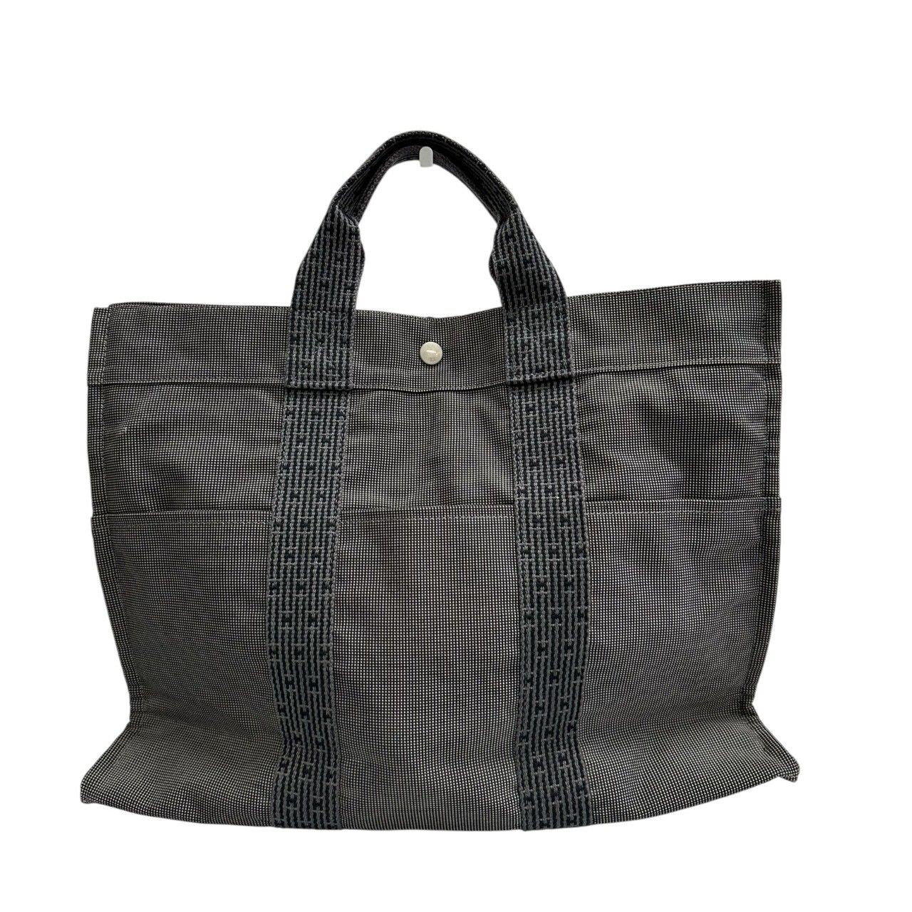 Hermes Her Line Gray Dark Canvas Handbag — view 2