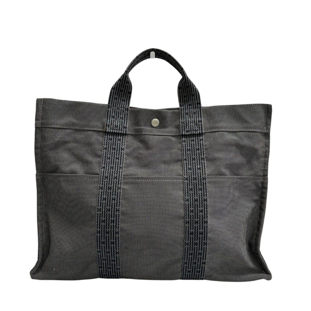 Hermes Her Line Gray Dark Canvas Handbag