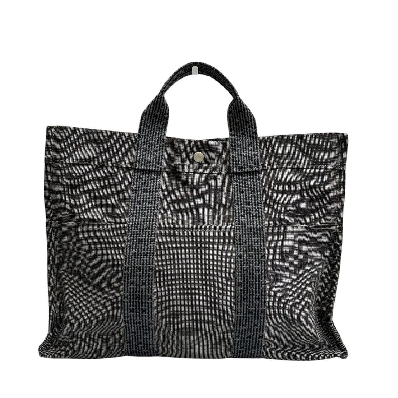 Hermes Her Line Gray Dark Canvas Handbag