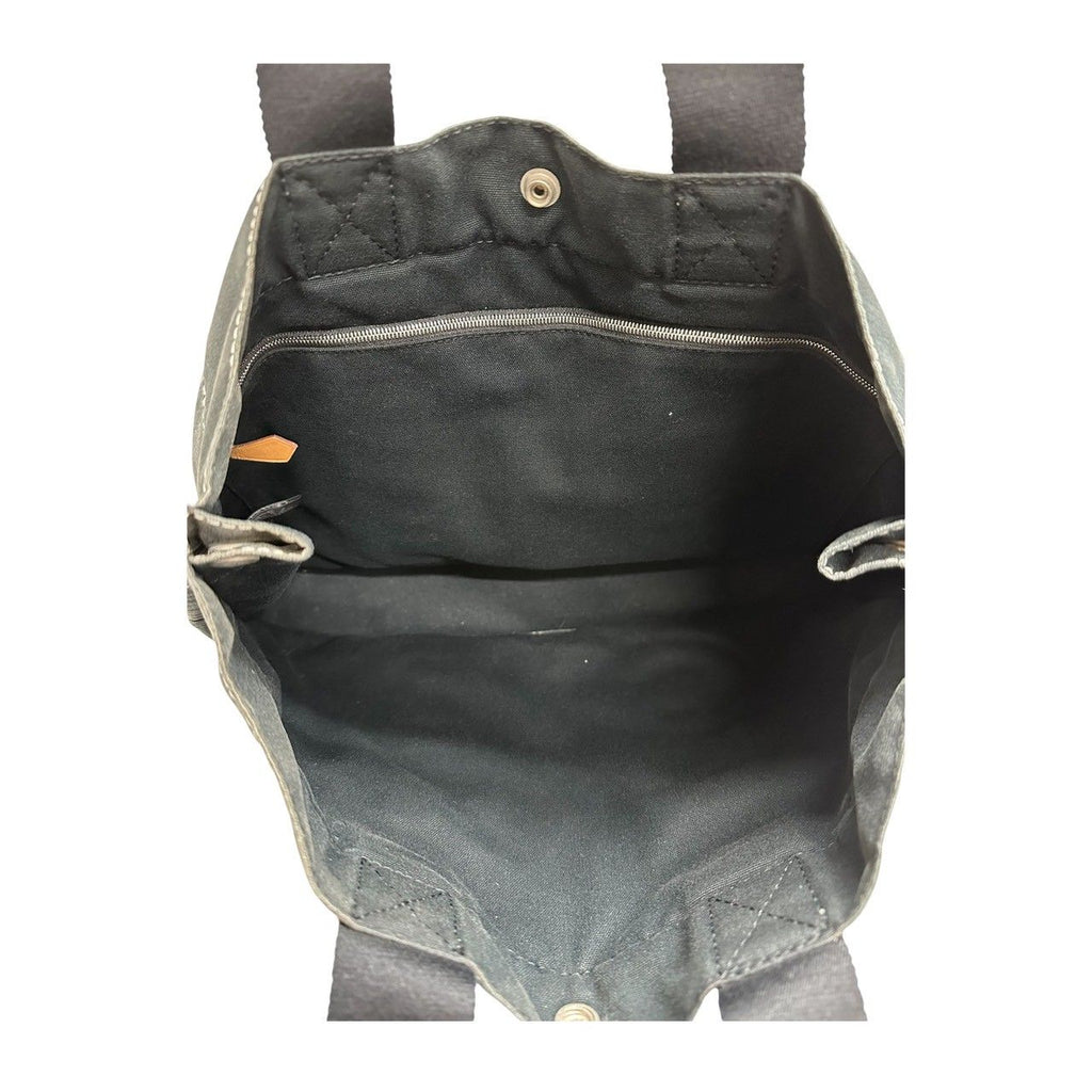 Hermes Deauville MM Black Silver Canvas Handbag — view 6