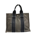 Hermes Fourre Tout Gray Black Canvas Tote Bag