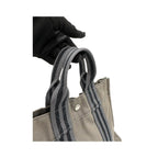 Hermes Fourre Tout Gray Black Canvas Tote Bag