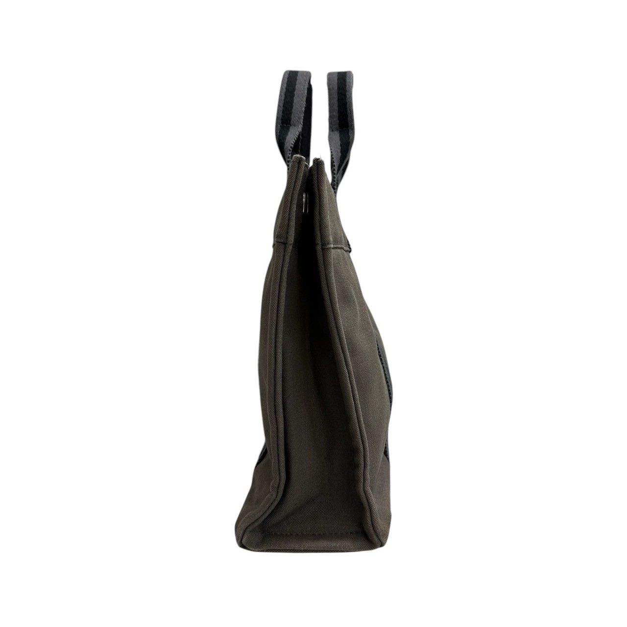 Hermes Fourre Tout Gray Black Canvas Tote Bag