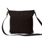 Gucci Abbey GG Nylon Leather Shoulder Bag Pochette Crossbody Cross Brown — view 3