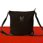 Gucci Abbey GG Nylon Leather Shoulder Bag Pochette Crossbody Cross Brown