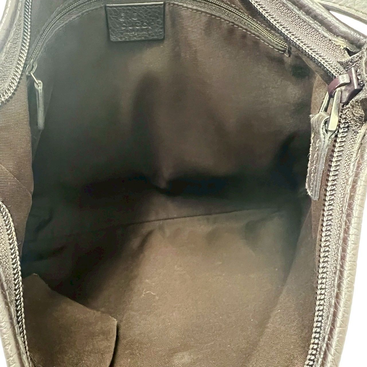 Gucci Abbey GG Nylon Leather Shoulder Bag Pochette Crossbody Cross Brown — view 9